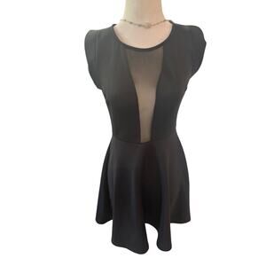 Malloy Sheer Black Mesh Skater Dress - Sz Medium